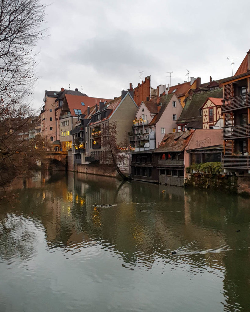 Half-timbered houses by the river 
